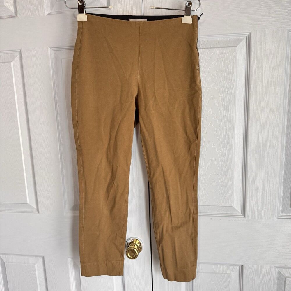 Everlane Side Zip Stretch Cotton Ankle Pants Women’s Size 4 Camel Brown Slim Fit